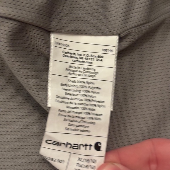 Carhartt Rockford Rain Defender Jacket | Black (Youth XL fits Adult XS/S) - Picture 8 of 15